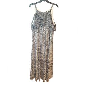 Torrid Sz 1X Black White Skinny Straps Back Tie Flowy Lined Maxi Summer Dress